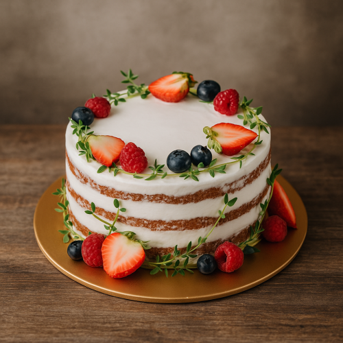 Rustic Cake with Strawberries and Thyme (Baby Smash-Friendly - No Egg, Dairy or Added Sugar)