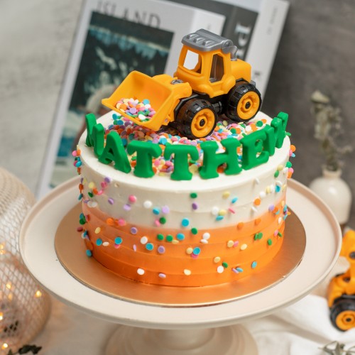 Ombre Construction Party Cake