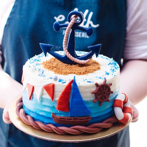 Ombre Nautical Cake