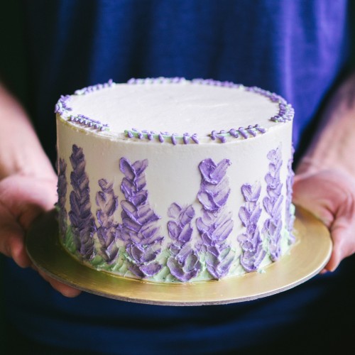 Piped Lavender Cake