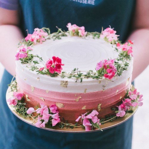 Rose Gold Ombre with Thyme Wreath