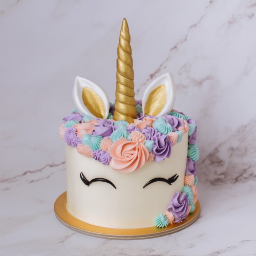 Gold Horned Unicorn Cake