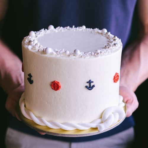 White Nautical Cake