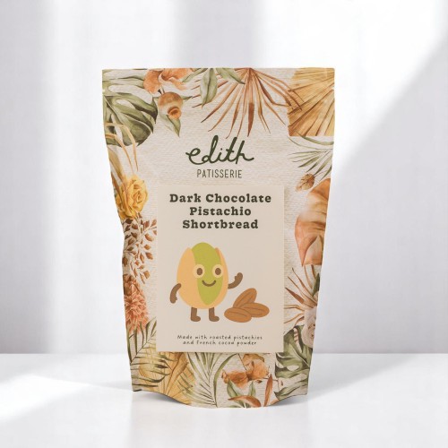 Dark Chocolate Pistachio Shortbread Cookies - Petite Bag