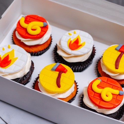 Firetruck Themed Cupcakes - Box of Six