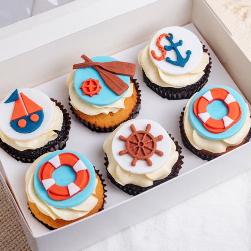 Nautical Cupcakes - Box of Six