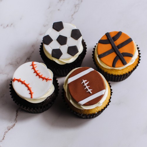 Sports-Themed Cupcakes - Box of Six