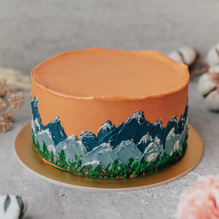 Mountain Scene Cake  Hayley Cakes and Cookies Hayley Cakes and Cookies