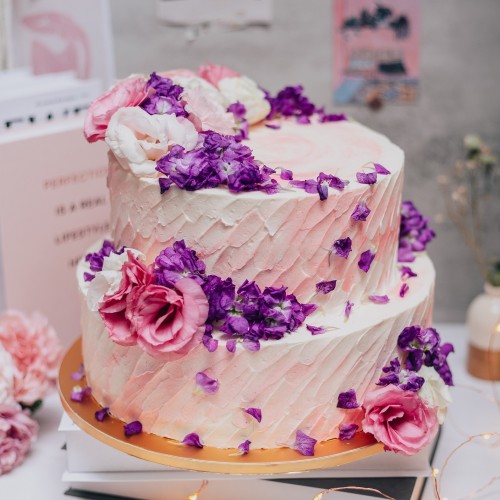 Two Tier Floral Fantasy Cake