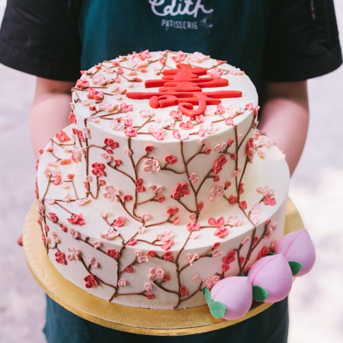 Two Tier Floral Longevity Cake