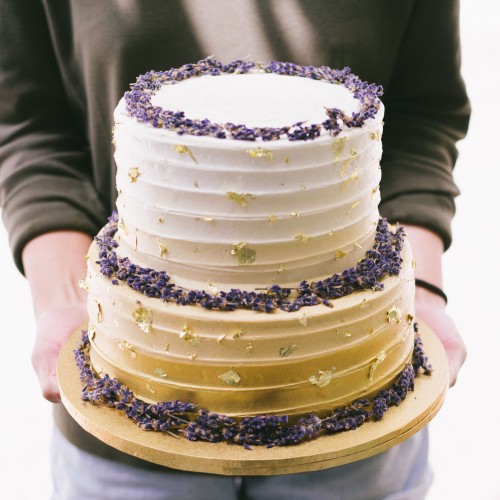 Two Tier Gold Ombre with Lavender