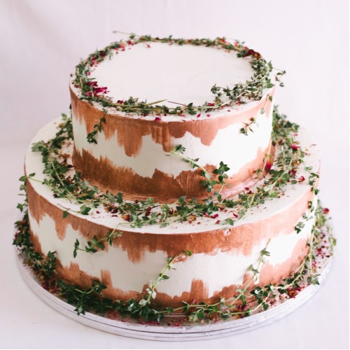 Two Tier Rustic Rose Gold & Thyme