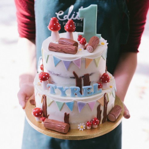 Two Tier Rustic Woodland Cake