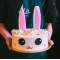 Bunny Rabbit with Rosette Wreath