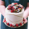 Gold Accent Cake with Mixed Berries and Florals
