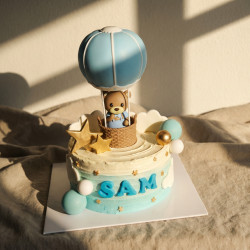 Hot Air Balloon Bear Ombre Cake