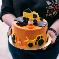 Orange Construction Cake