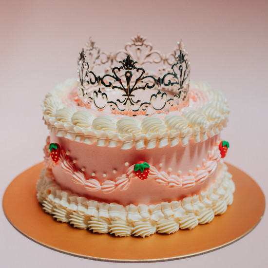 Pink Princess Crown Cake