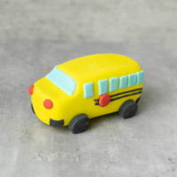 Fondant 3D Yellow School Bus Topper