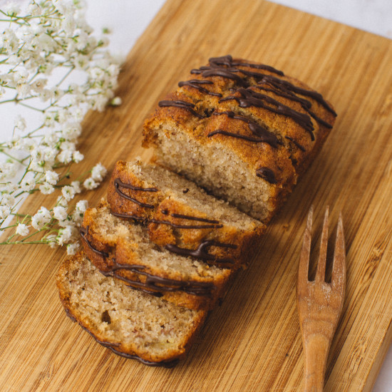Vegan Mini Banana Loaves with Chocolate Drizzle - Box of Six (Egg-Free, Dairy-Free, Gluten-Free)
