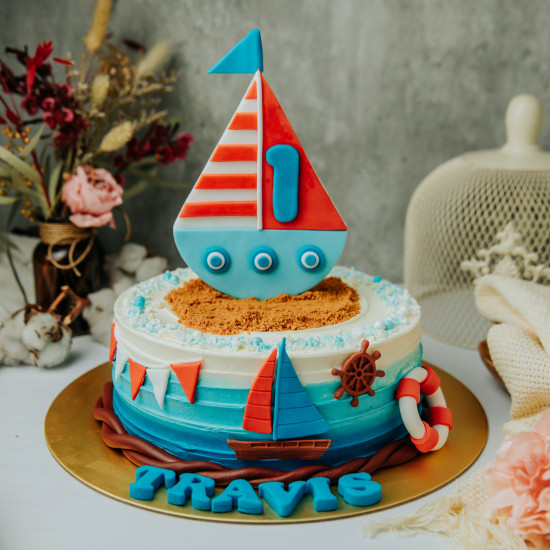 Ombre Yacht Cake