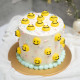 Smiley Faces with Pastel Confetti Cake