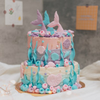 Two Tier Underwater Mermaid Dream Cake