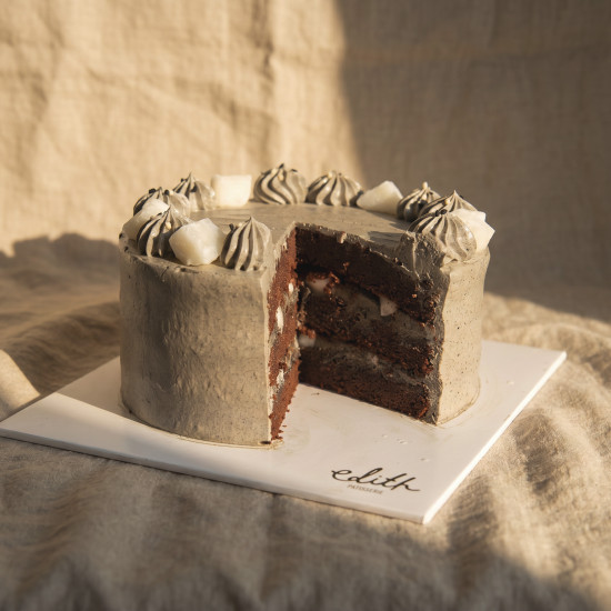 June Special: Black Sesame Chocolate Mochi Cake 