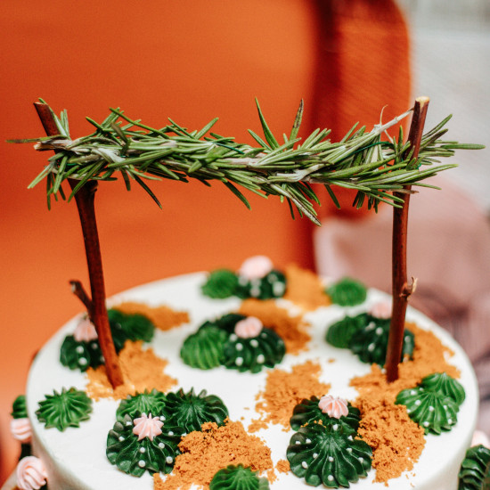 Two Tier Piped Cactus Cake