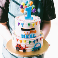 Two Tier Transportation Cake